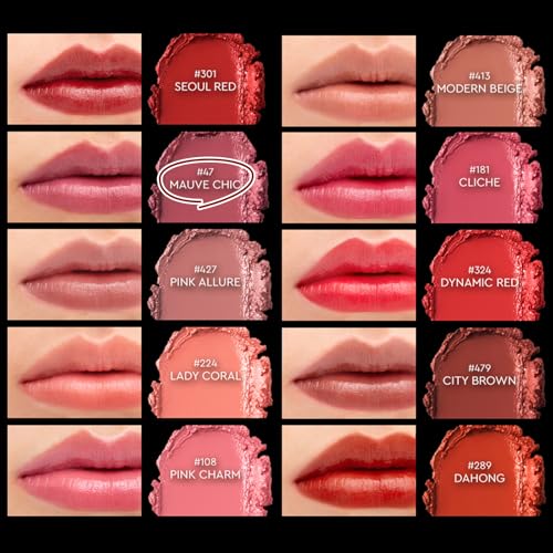 Lipstick 47 | Luxurious Long-Lasting Color, Featherlight Comfort, Luminous and Velvety Finish, Seoul-Inspired Shades, Korean Lip Makeup, 0.12 oz. (3.5g)